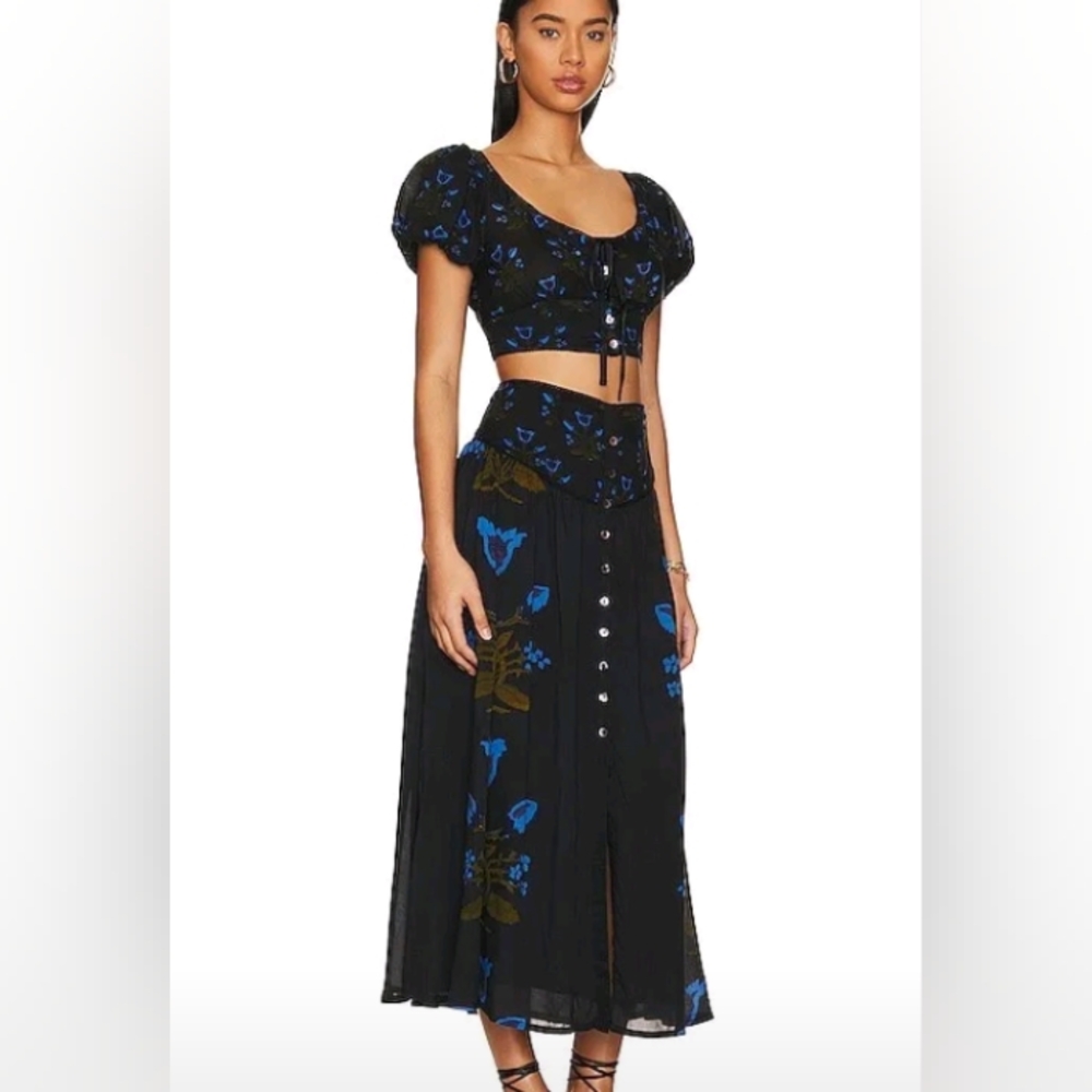 🦠NWOT Free People Sage Green Summer Skirt Set - Picture 2 of 7